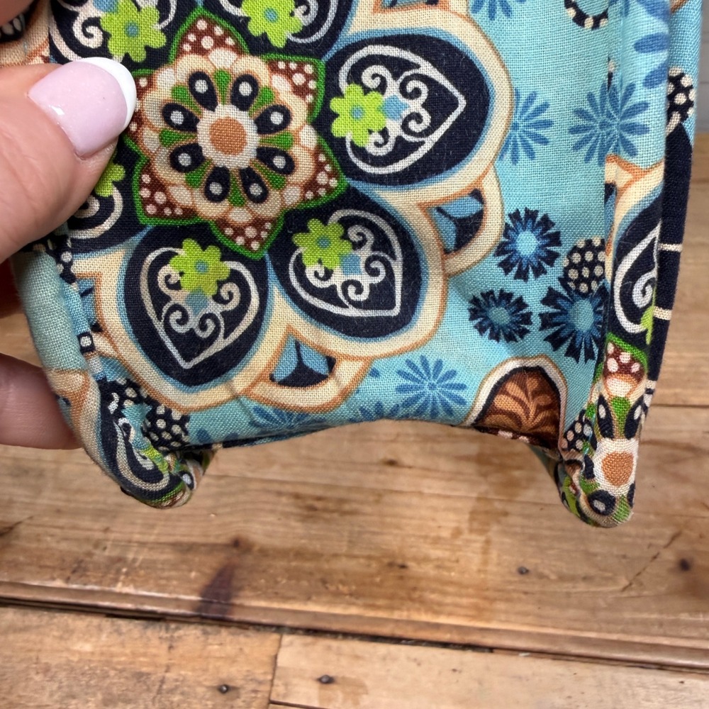 Vera Bradley Bali Blue Tiki Tote Rattan Straw Beach Bag Retired 2009 - Picture 14 of 16